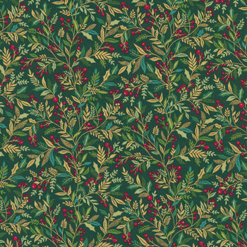 Adorn MU-214-G Green by Makower UK for Andover Fabrics