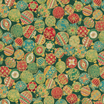 Adorn MU-217-G Green by Makower UK for Andover Fabrics