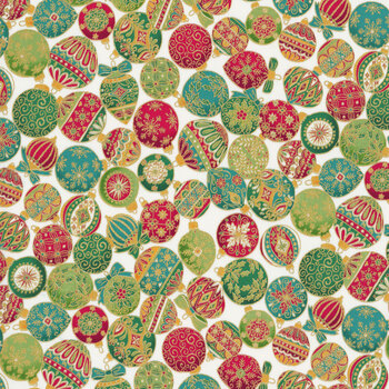 Adorn MU-217-Q Cream by Makower UK for Andover Fabrics