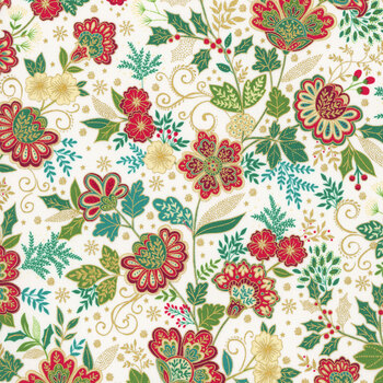 Adorn MU-213-Q Cream by Makower UK for Andover Fabrics