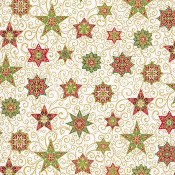 Adorn MU-215-Q Cream by Makower UK for Andover Fabrics