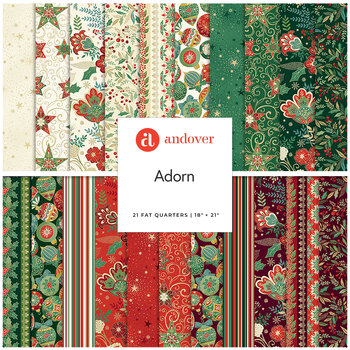 Adorn  21 FQ Set by Makower UK for Andover Fabrics, Image