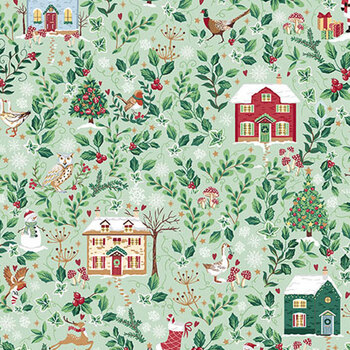 Country Christmas MU-240-G by Makower UK for Andover Fabrics, Image