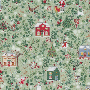 Country Christmas MU-240-G Green by Makower UK for Andover Fabrics