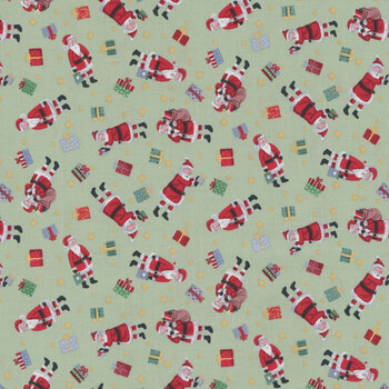 Country Christmas MU-231-G Green by Makower UK for Andover Fabrics