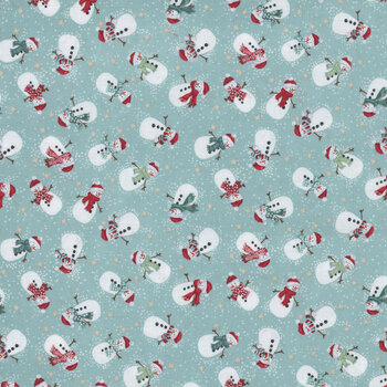 Country Christmas MU-232-T Teal by Makower UK for Andover Fabrics
