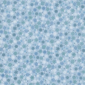 Country Christmas MU-236-B Blue by Makower UK for Andover Fabrics
