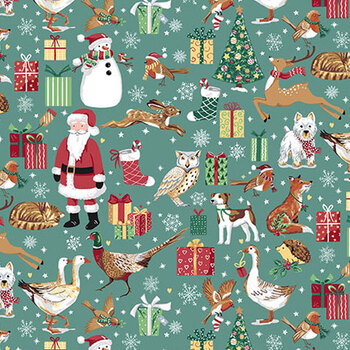 Country Christmas MU-230-T by Makower UK for Andover Fabrics, Image