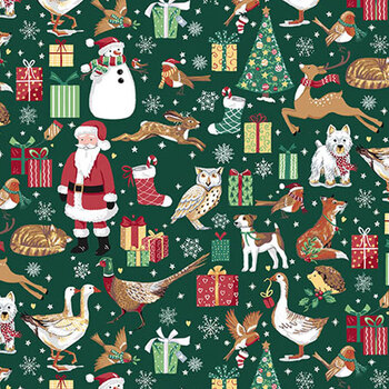 Country Christmas MU-230-G by Makower UK for Andover Fabrics, Image