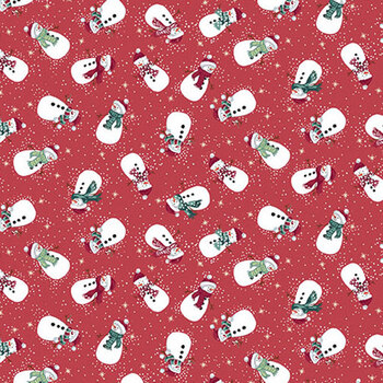Country Christmas MU-232-R by Makower UK for Andover Fabrics, Image