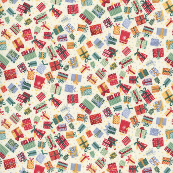 Country Christmas MU-233-Q Cream by Makower UK for Andover Fabrics