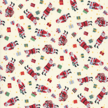 Country Christmas MU-231-Q Cream by Makower UK for Andover Fabrics