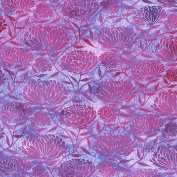Felicity 3FEL-2 Magenta Chrysanthemums by Jason Yenter for In The Beginning Fabrics, Image
