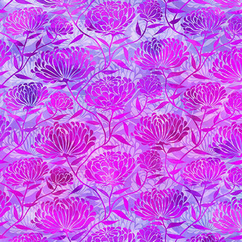 Felicity 3FEL-2 Magenta Chrysanthemums by Jason Yenter for In The Beginning Fabrics, Image