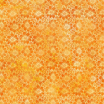 Felicity 6FEL-1 Orange Flower Field by Jason Yenter for In The Beginning Fabrics, Image