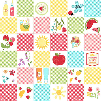 Sippin' on Sunshine MAS11070-Z Multi by Kimberbell for Maywood Studio, Image