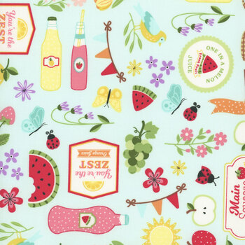 Sippin' on Sunshine MAS11071-Q Aqua by Kimberbell for Maywood Studio, Image