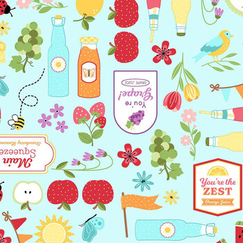 Sippin' on Sunshine MAS11071-Q Aqua by Kimberbell for Maywood Studio, Image