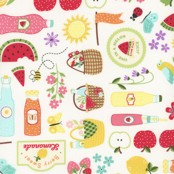 Sippin' on Sunshine MAS11071-W White by Kimberbell for Maywood Studio, Image