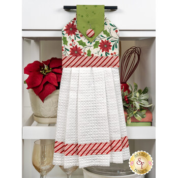 Hanging Towel Precut Kit - Make it Merry - Poinsettia, Image