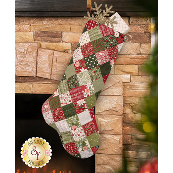  Fast Fusible Patchwork Large Stocking Kit - Berry & Pine, Image