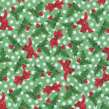 Dancing Santas 24555 Green by Tina Higgins for 3 Wishes Fabrics