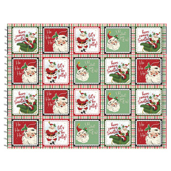 Dancing Santas 24556 Multicolor by Tina Higgins for 3 Wishes Fabrics