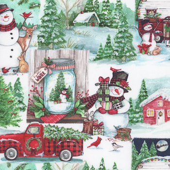 Frosty Hollow 24598 Multicolor by Melinda Hipsher for 3 Wishes Fabrics