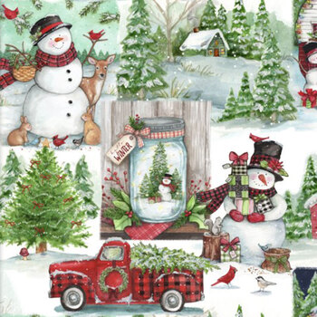 Frosty Hollow 24598 Multicolor by Melinda Hipsher for 3 Wishes Fabrics, Image