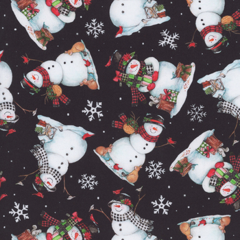 Frosty Hollow 24599 Black by Melinda Hipsher for 3 Wishes Fabrics