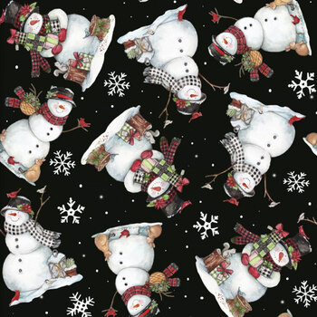 Frosty Hollow 24599 Black by Melinda Hipsher for 3 Wishes Fabrics, Image