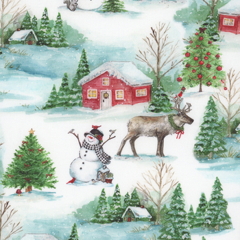 Frosty Hollow 24601 White by Melinda Hipsher for 3 Wishes Fabrics