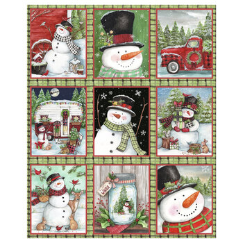 Frosty Hollow 24602 Multicolor Panel by Melinda Hipsher for 3 Wishes Fabrics, Image