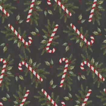 Very Merry Gingerbread 24612 Charcoal by Beth Albert for 3 Wishes Fabrics