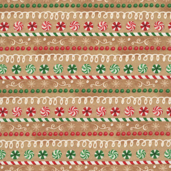 Very Merry Gingerbread 24616 Tan by Beth Albert for 3 Wishes Fabrics