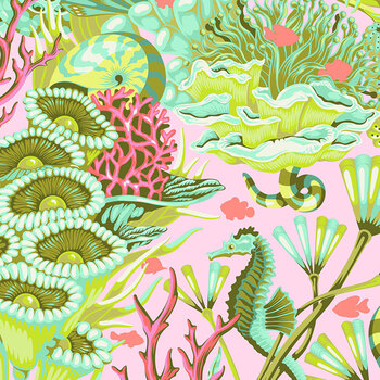 Floral Reef PWTP264.CORALLINE by Tula Pink for FreeSpirit Fabrics, Image