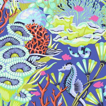 Floral Reef PWTP264.MARINE by Tula Pink for FreeSpirit Fabrics, Image