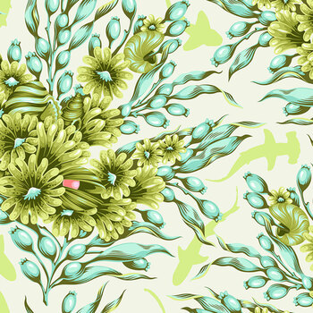 Floral Reef PWTP267.SEAGRASS by Tula Pink for FreeSpirit Fabrics, Image
