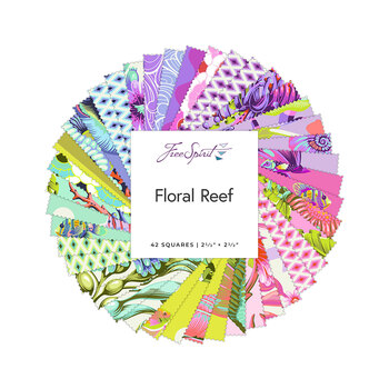 Floral Reef  Mini Charm Squares by Tula Pink for FreeSpirit Fabrics, Image