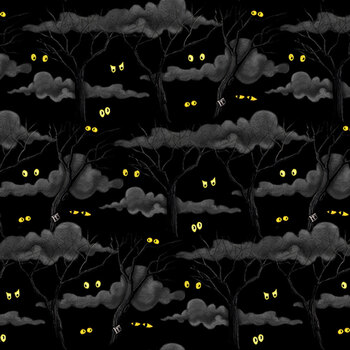 Moonlit Mischief PWMY049.BLACK by Mary Engelbreit for FreeSpirit Fabrics, Image