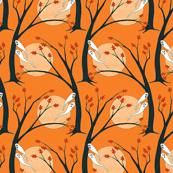 Moonlit Mischief PWMY046.ORANGE by Mary Engelbreit for FreeSpirit Fabrics, Image