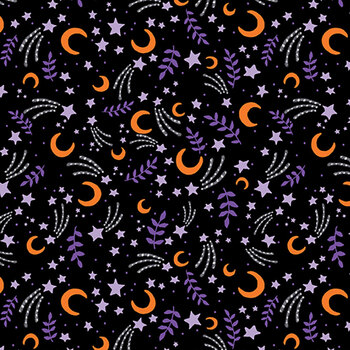 Moonlit Mischief PWMY051.BLACK by Mary Engelbreit for FreeSpirit Fabrics, Image