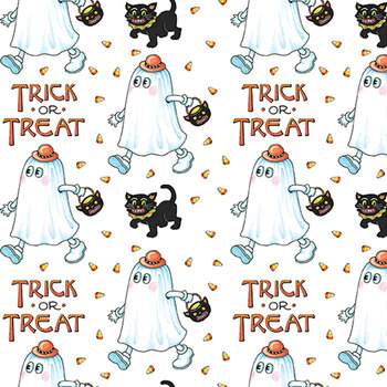 Moonlit Mischief PWMY054.WHITE by Mary Engelbreit for FreeSpirit Fabrics, Image