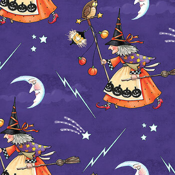 Moonlit Mischief PWMY052.PURPLE by Mary Engelbreit for FreeSpirit Fabrics, Image