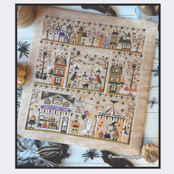 Halloween in the City Cross Stitch Pattern, Image