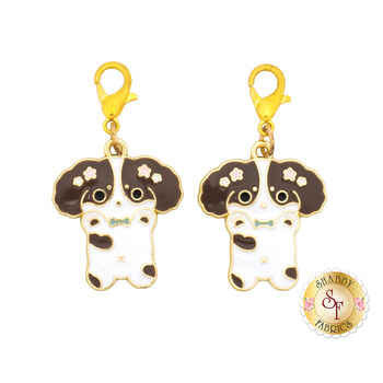 Enamel Puppy Zipper Pull Charms - 2ct, Image