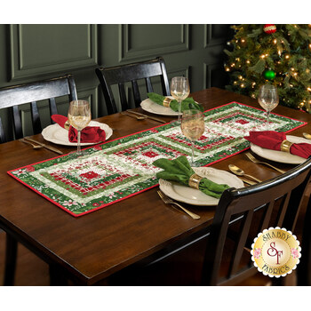  Log Cabin Table Runner Kit - Mistletoe & Holly, Image