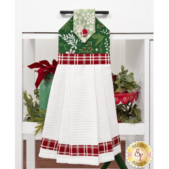  Hanging Towel Precut Kit - Mistletoe & Holly - Green, Image