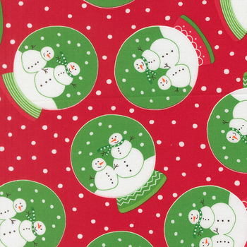 Snow Time 22500-14 Poinsettia Red by Me and My Sister Designs for Moda Fabrics, Image