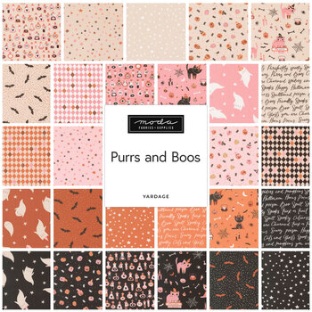 Purrs and Boos  Yardage by Elena Amo for Moda Fabrics, Image